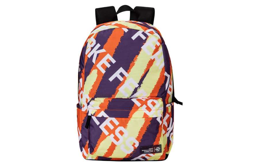 Erke Textile Fabric Backpack Regular Unisex Summer Lemon & Crimson Orange & Mystic Realm Purple