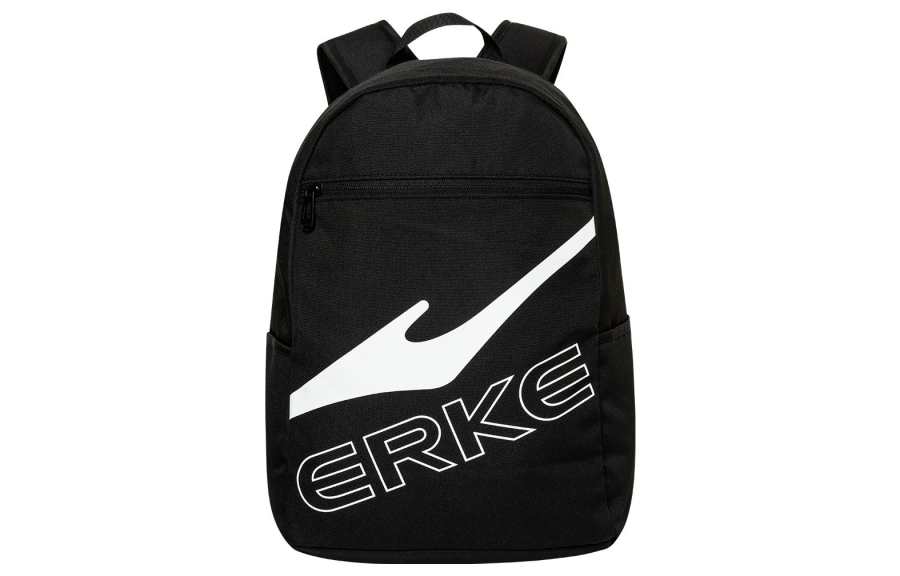 Erke Textile Fabric Backpack Regular Unisex Black