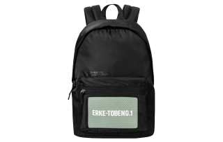 Erke Textile Fabric Backpack Regular Unisex Jet Black