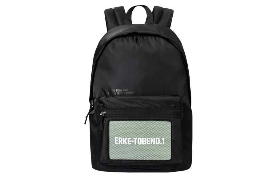 Erke Textile Fabric Backpack Regular Unisex Jet Black