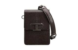 TOD'S Leather One Shoulder Crossbody Cell Phone Pouch Extra Small Women's Brown