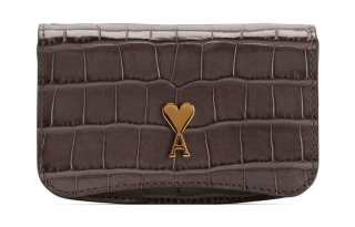 AMIPARIS Crocodile-effect Leather Wallet