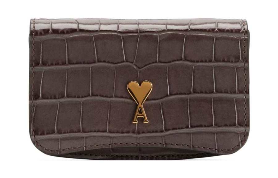 AMIPARIS Crocodile-effect Leather Wallet