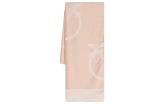 PINKO Love Birds Print Frayed Scarf