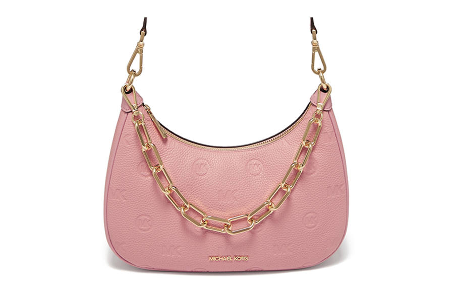 MICHAEL KORS Cow Leather Crescent Bag, Shoulder Bag, Crossbody Bag Large Women's Pink