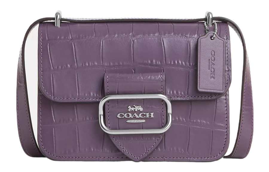 COACH Morgan Leather Shoulder Bag, Crossbody Bag Small Women's Purple