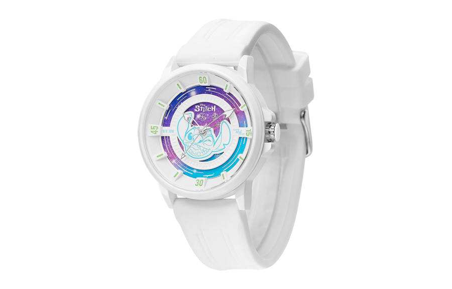 Disney Stitch Collection Quartz Movement Silicone Strap Watch Unisex White Dial