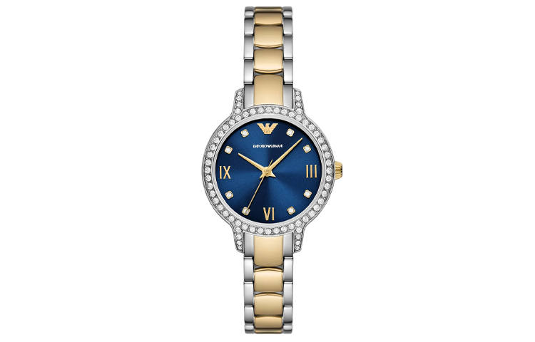 EMPORIO ARMANI Wrist Watches Quartz Movement Stainless Steel Strap 32mm Blue Dial Women's Watch