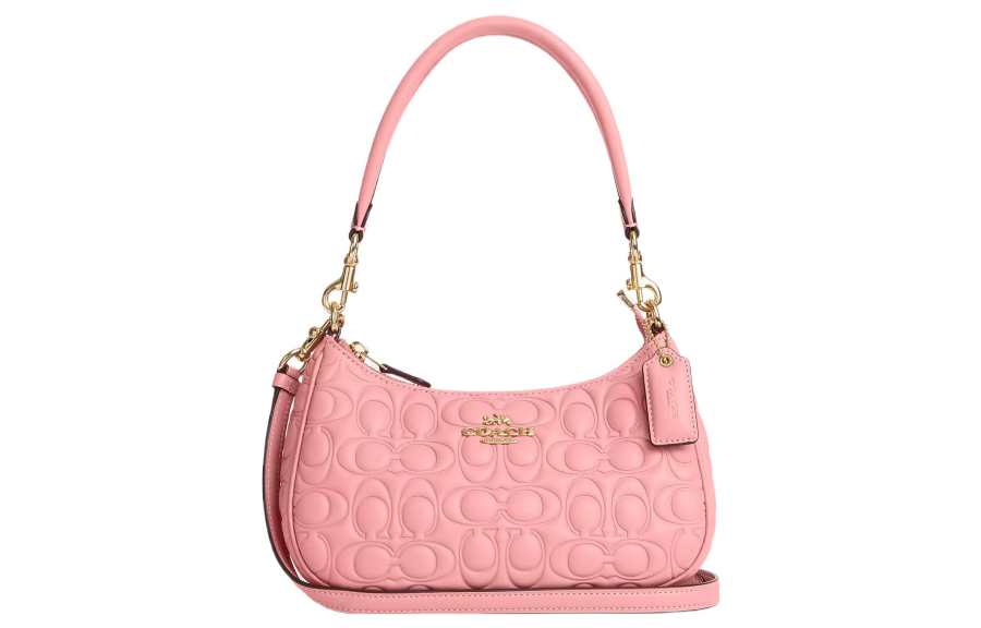 COACH Teri Cow Leather Shoulder Bag, Handbag, Shoulder Bag Medium Women's Pink