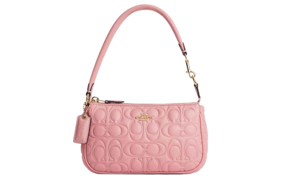 COACH Nolita Cow Leather Handbag, Shoulder Bag Small Women's Light Rouge Red