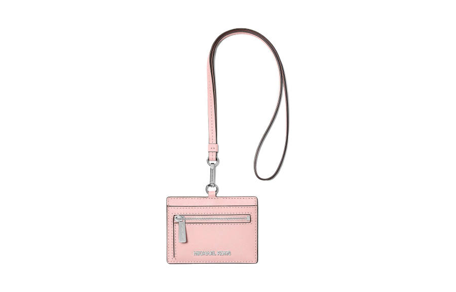 MICHAEL KORS Jet Set Travel Saffiano Leather Card Holder Women's Blush Pink