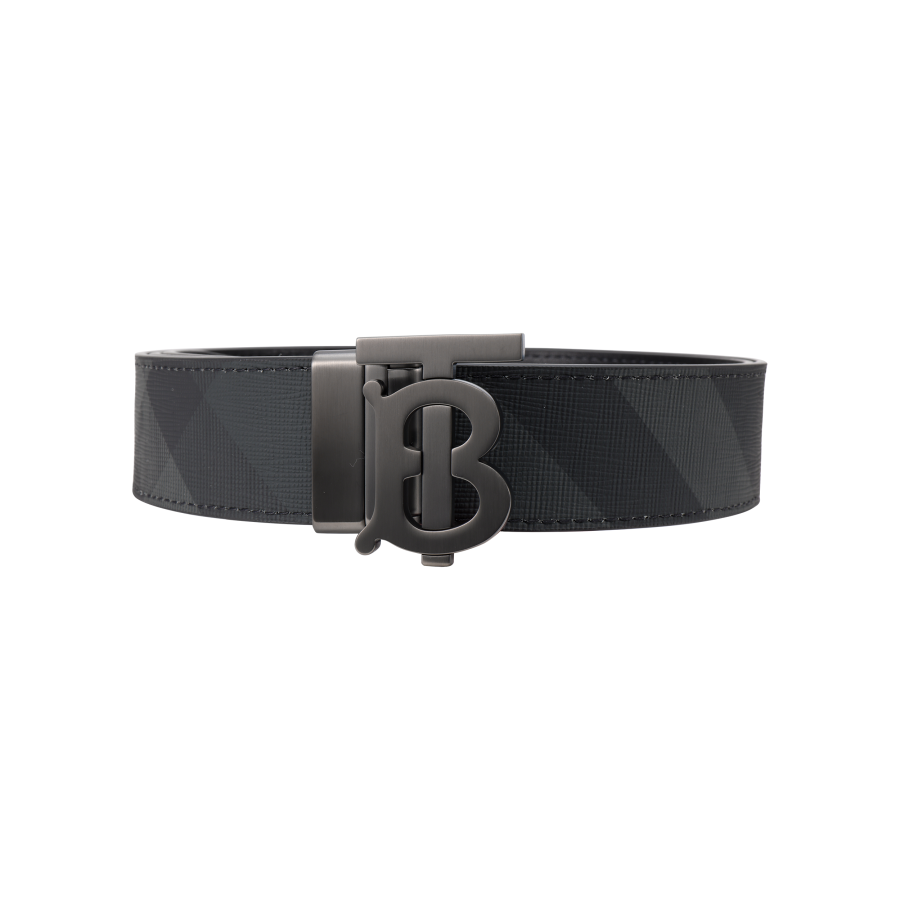 Burberry Burberry Leather Belts Men's Charcoal Gray/Graphite Width 3.5cm