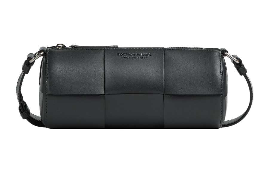 Bottega Veneta Cow Leather Cylinder Bag, Shoulder Bag, Crossbody Bag Small Men's Stone Gray