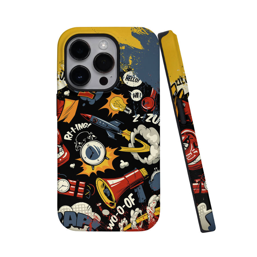 Keshami Keshami PC Material Graffiti Alarm Clock Drop Resistant Version/Half Coverage Version With Magnetic Closure Phone Cases