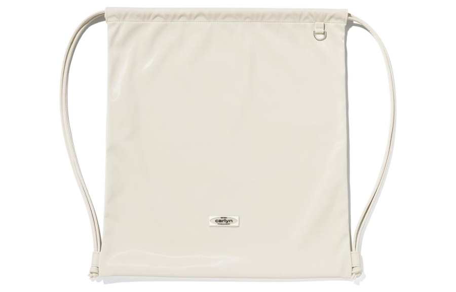 CARLYN Artificial Leather Backpack Regular Women's Shiny Ivory