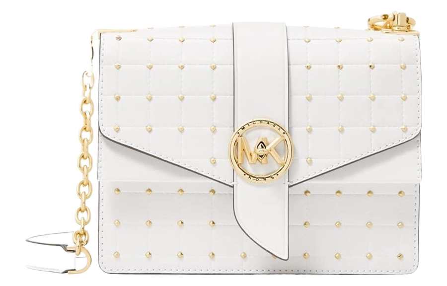MICHAEL KORS Greenwich Artificial Leather Shoulder Bag, Crossbody Bag Small Women's Optical White