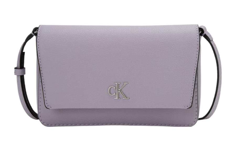 CALVIN KLEIN Synthetic Leather Wallet, Shoulder Bag, Crossbody Bag Women's Lavender