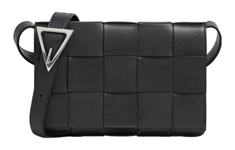 Bottega Veneta CASSETTE Cow Leather Crossbody Bags Medium Men's Black