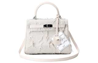 Emotional World Embroidery Shoulder Bag, Crossbody Bag, Handbag 25 Unisex White/Pink/Black