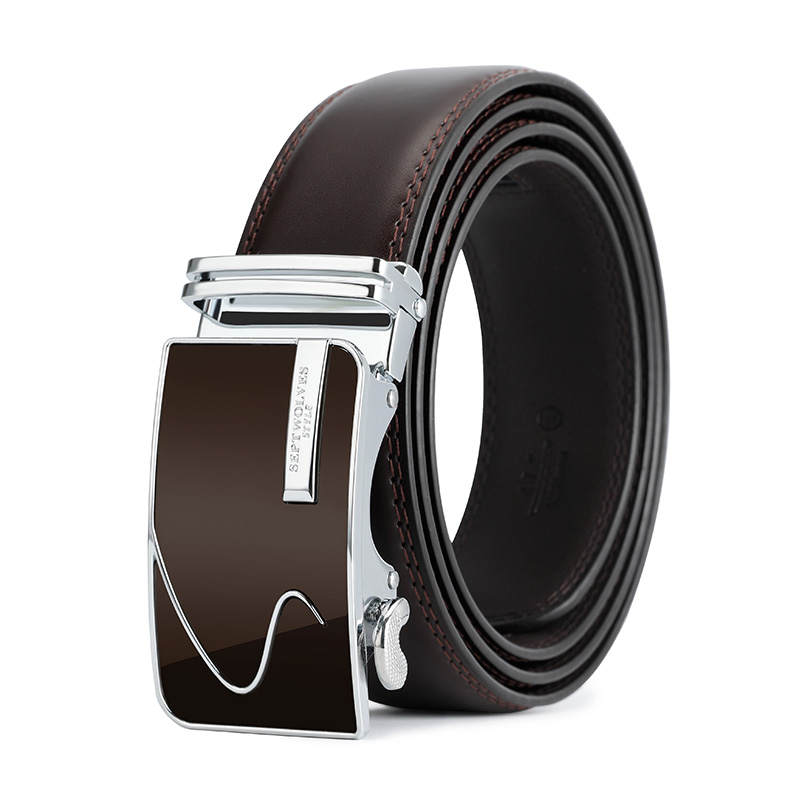 SEPTWOLVES Automatic Buckle Business, Niche Cow Leather Belts Men's 3.5cm