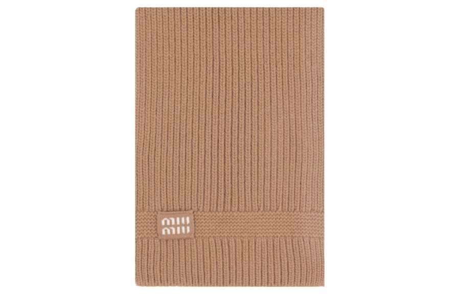 MIU MIU Knit Scarves Women's Brown