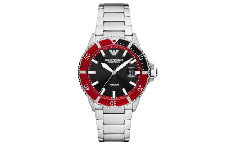 EMPORIO ARMANI Wrist Watches Automatic Mechanical Movement Stainless Steel Strap 42mm Black Dial Men's Watches