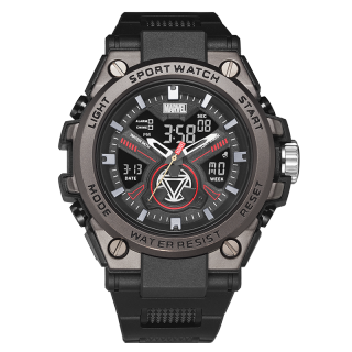 MARVEL Iron Man Electronic Movement TPU Strap Watch Men's Watches Gray Dial