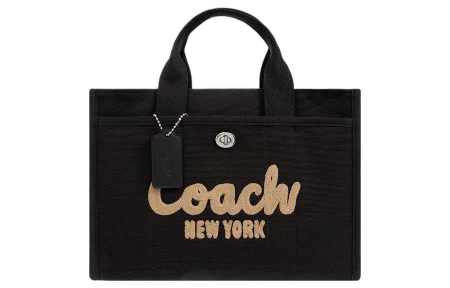 COACH Cargo Canvas And Satin Shoulder Bag, Crossbody Bag, Handbag Large Women's Black