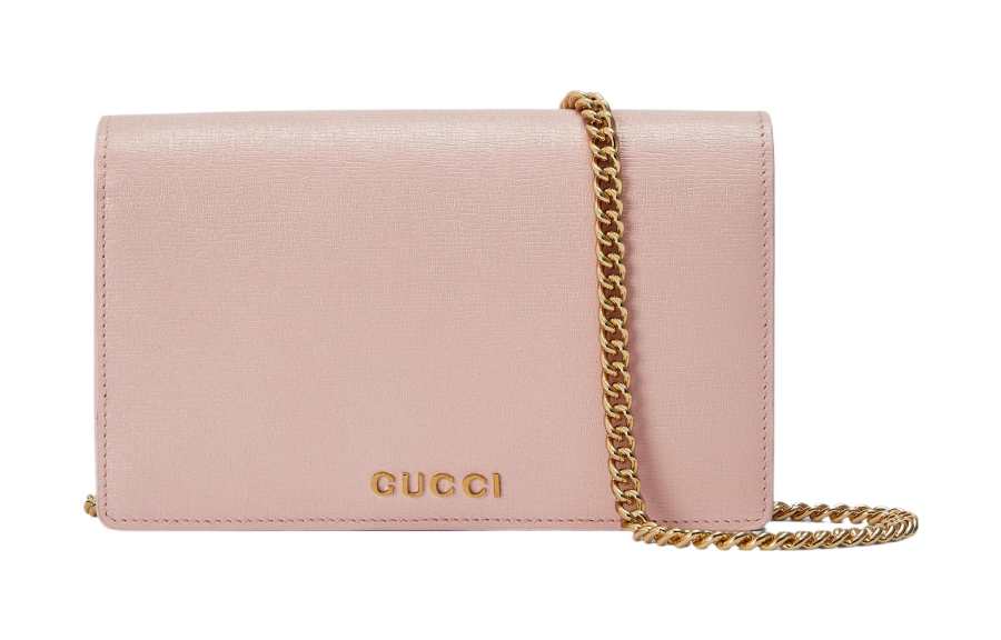GUCCI Leather Shoulder Bag, Crossbody Bag, Wallet Regular Women's Light Pink
