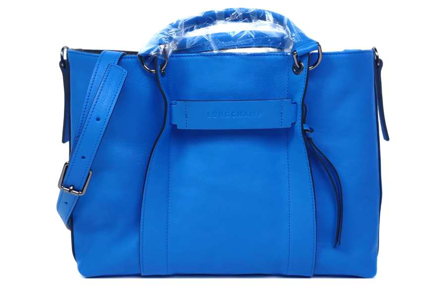 LONGCHAMP 3D Calfskin Shoulder Bag, Crossbody Bag, Handbag Large Women's Cobalt Blue