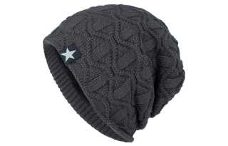 FireMonkey American Vintage Stars Small Logo Slouchy Beanie Elastic Adjustable Fall Winter Thickened And Fleece Lined