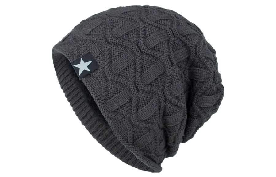 FireMonkey FireMonkey American Vintage Stars Small Logo Slouchy Beanie Elastic Adjustable Fall Winter Thickened And Fleece Lined