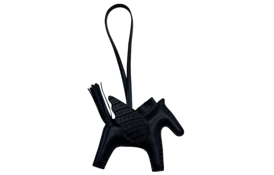 HERMES HERMES Rodeo Leather Charms Unisex Black