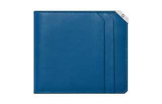 MONTBLANC Full Grain Cow Leather Wallet Women's Cobalt Blue