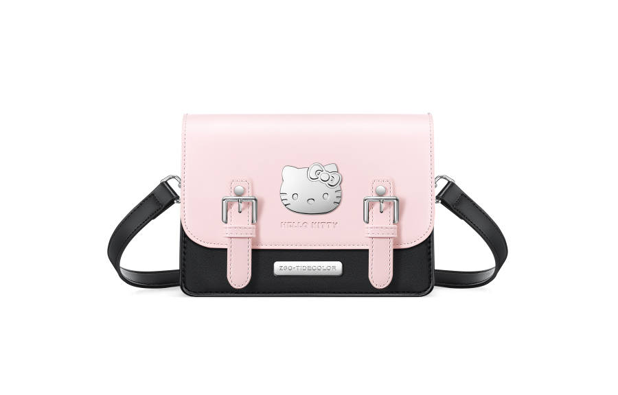 Zgo Sanrio Hello Kitty Collection Pu Messenger Satchel Bag, Shoulder Bag Women's Pink Black