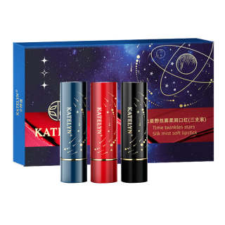 KATELYN Streaming Starlight Velvet Lipsticks Matte Finish With Matte Texture Easy to Blend Natural Complexion 3 Pcs