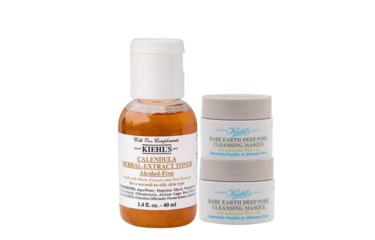 Kiehl's Sample Set Chamomile Toner+White Clay Mask Moisturizing And Nourishing Cleaning 40ml+14ml*2