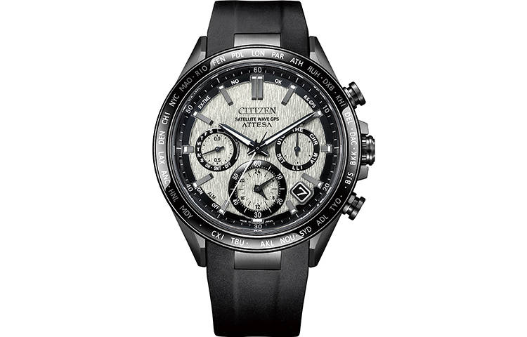 CITIZEN CITIZEN Attesa Light Powered Quartz Movement Titanium PU Strap Watch Unisex Silver Dial