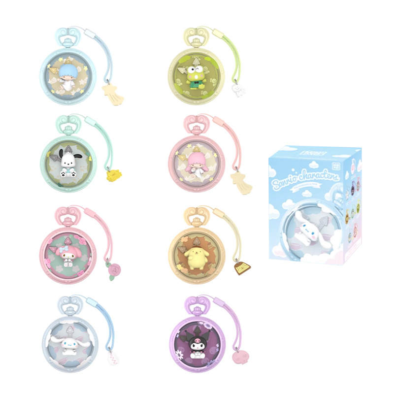 POP MART Sanrio Family's Beautiful Moments Collection, Pocket Watch Mystery Boxes Single Mystery Box/Full Box 8 Pcs