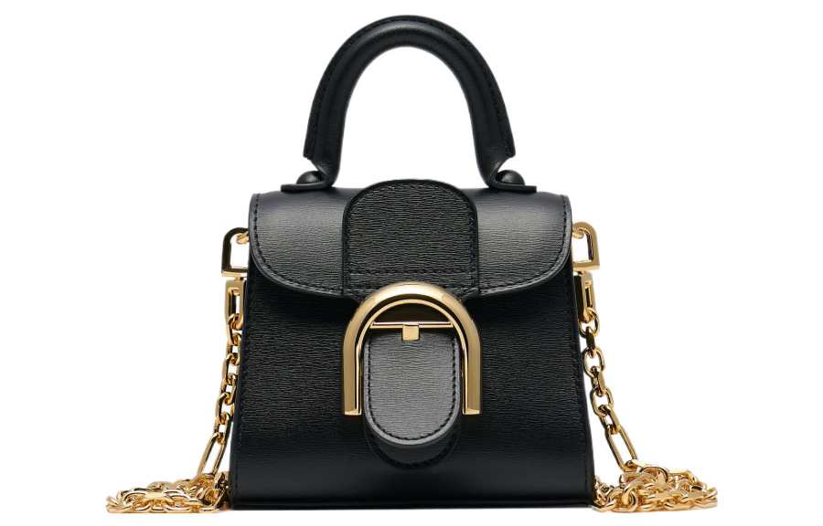 Delvaux Delvau Brillant Calfskin Handbag, Shoulder Bag, Crossbody Bag Extra Mini Women's Black