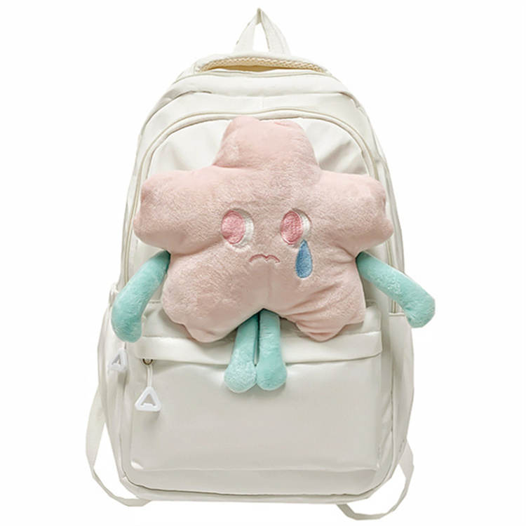PINK·LAND Nylon Backpack Medium Women's White/Pink/Green/Yellow