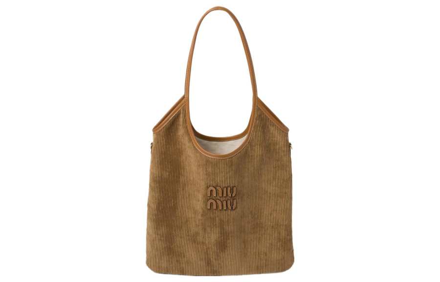 MIU MIU Corduroy Handbag Large Women's Cinnamon