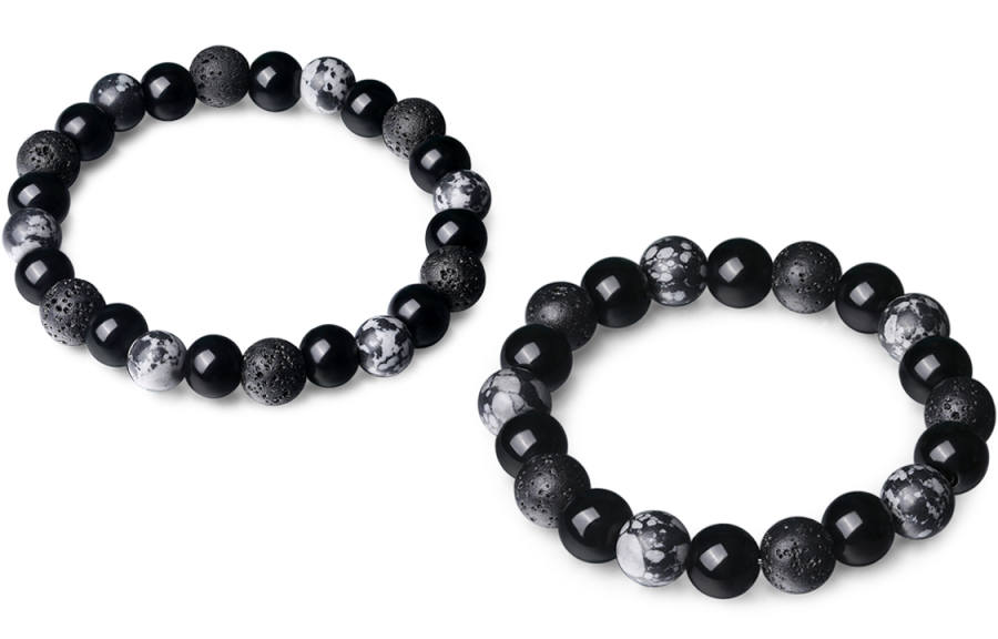CIROCCO CIROCCO Volcanic Stone Obsidian Beaded Bracelets Unisex