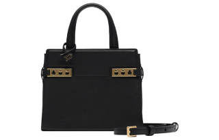 Delvaux Delvau Tempête Grain Calfskin Shoulder Bag, Crossbody Bag, Handbag Small Women's Black