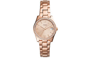 FOSSIL Scarlett Collection Wrist Watches Quartz Movement Stainless Steel Strap 32mm Rose Gold Watch Dial Women's Watch