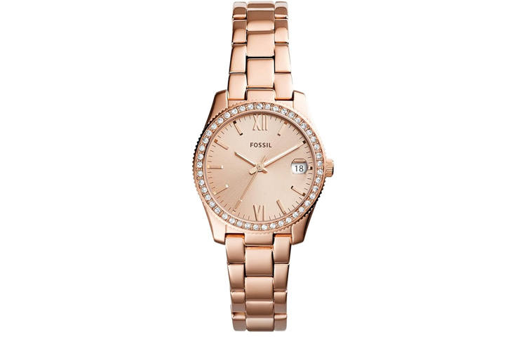 FOSSIL Scarlett Collection Wrist Watches Quartz Movement Stainless Steel Strap 32mm Rose Gold Watch Dial Women's Watch