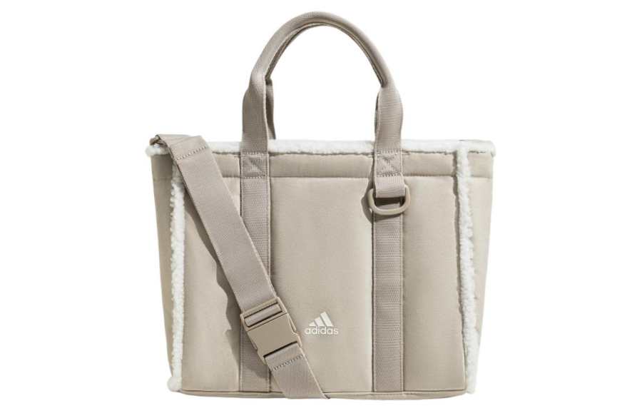 Adidas Adidas Recycled Material Tote Bag, Shopping Bag, Portable Crossbody Bag, Shoulder Bag Women's Light Khaki