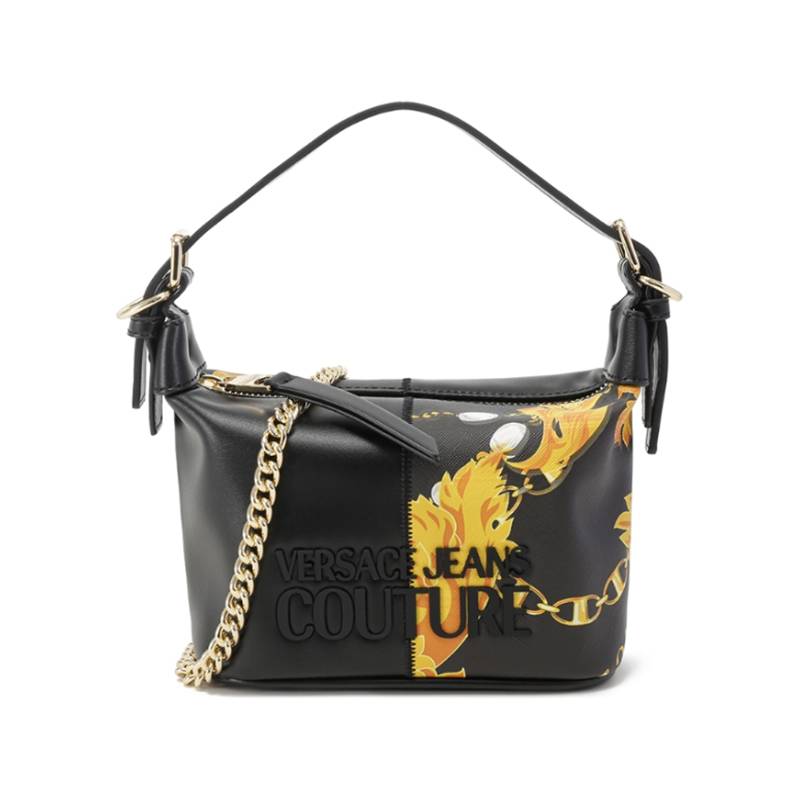 VERSACE JEANS COUTURE Polyester Croissant Bag, Shoulder Bag, Handbag Regular Women's Black & Black
