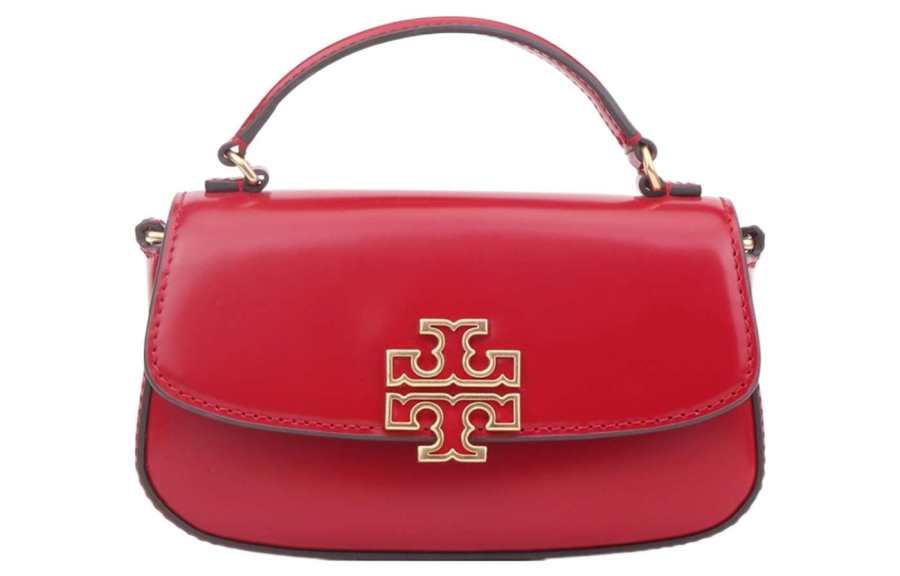 TORY BURCH Britten Cow Leather Shoulder Bag, Crossbody Bag, Handbag Mini Women's Red