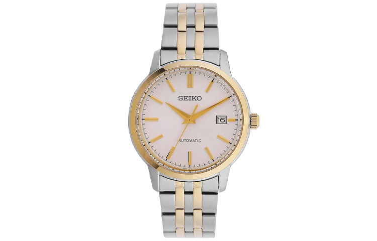 SEIKO Automatic Mechanical Movement Stainless Steel Strap Watch Men's Watches White Dial